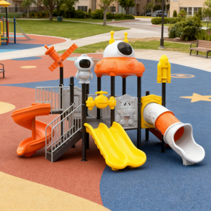 Équipement de terrain de jeu éducatif durable, structure <span class=keywords><strong>en</strong></span> acier galvanisé, toboggans <span class=keywords><strong>en</strong></span> plastique pour garderies, écoles maternelles et parcs communautaires - Product Image 1