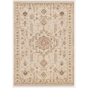 Kasbah - Tapis tribal tissé à la main avec motif médaillon |   Tons ivoire et terre avec franges |   Laine |   Tailles personnalisées disponibles - Product Image 6