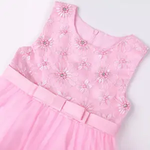 Đầm Công Chúa Hoa Ba Chiều Cho Trẻ Em, ĐầM Dạ HộI Tiệc Sinh Nhật Đính Ngọc Trai Mới Xuân Hè 2021