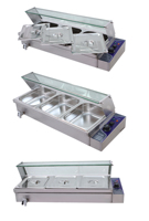 Gewerbliches Elektrisches Bain-Marie mit 3 Becken, Theken-Speisenwärmer aus Edelstahl, Warmhaltebehälter für Buffets in Restaurants