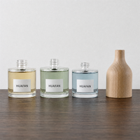 Flacon diffuseur cylindrique en verre transparent mini 30ml 50ml, best-seller, flacon vide pour emballage de parfum, logo personnalisé et coffret cadeau