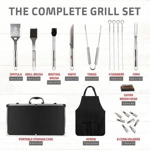 Thép không gỉ đa chức năng nhà bếp BBQ phụ kiện nướng Set nướng công cụ Set Kit cho cắm trại