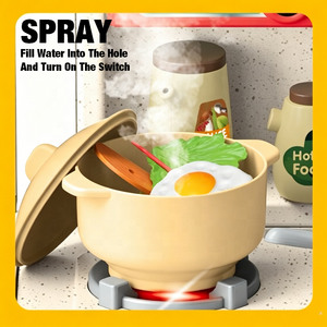 Ensemble de <span class=keywords><strong>cuisine</strong></span> pour enfants KSF, jeu de rôle, boîte en plastique, 104 pièces, robinet à eau vapeur simulé, fonctions éducatives et d'apprentissage - Product Image 4