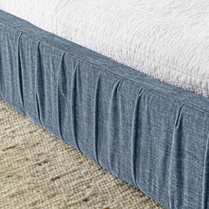 Queen Size Adjustable <b>Convertible</b> Chenille Fabric <b>Bed</b> Frame with Pleated Design and Grounded Platform Headboard - Product Image 6