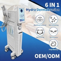Appareil d'hydrodermabrasion portable 6 en 1, esthétique, aqua hydro oxygène, nettoyage en profondeur, aspiration des points noirs, machine faciale à eau