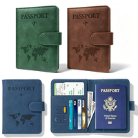 Porte-passeport multifonctionnel portable RFID, vente en gros, portefeuille de voyage personnalisé, porte-passeport en cuir PU multicolore