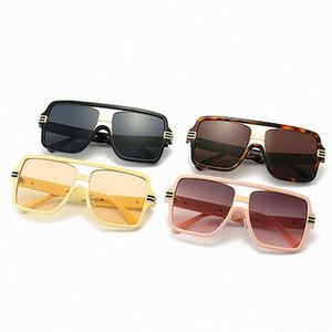 Gafas de Sol Cuadradas Extra Grandes de Lujo para Hombre y Mujer, Color Beige Champán, Moda 2022 - Product Image 6