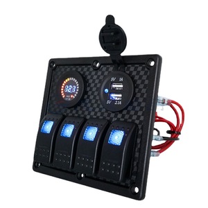 4 Way RV <b>Switch</b> Panel 12V 24V With Led Indicator <b>Usb</b> Charging Socket For Boat Car - Product Image 1