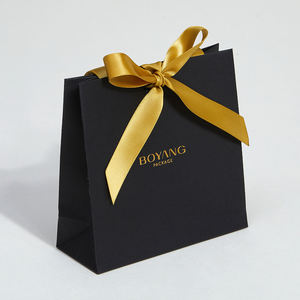 Boyang ผู้ผลิตถุงกระดาษสีดำที่กำหนดเองเครื่องประดับของขวัญถุงบรรจุภัณฑ์ - Product Image 1