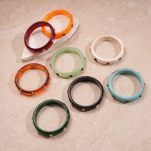 Lüks moda Trendy elmas taklidi reçine bilezik kadın takı kişilik çok renkli isteğe bağlı ince bilezik hediye - Product Image 3