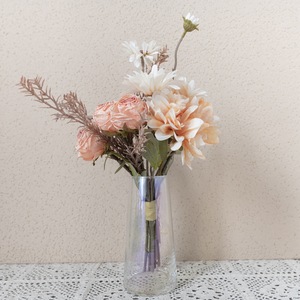 ช่อดอกกุหลาบประดิษฐ์ CallaFloral สีชมพูขาว ของตกแต่งบ้าน อุปกรณ์ประกอบงานแต่งงาน CF01002 - Product Image 2