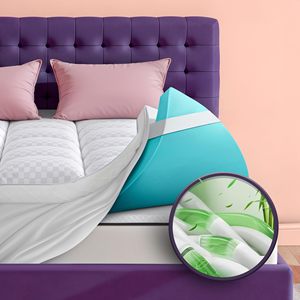 Doppio strato cuscino Top Queen Size <span class=keywords><strong>ortopedico</strong></span> raffreddamento freddo Gel viscoelastico Memory Foam materassi Topper morbido letto materasso - Product Image 1