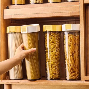 Noodle Storage Box Airtight Cylinder Food Grade Kitchen Container For Pasta Grain Storage Clip On Lid - Product Image 1