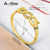 Bracelet en or plaqué or 18k pour femme, bijou à Double tête avec motif léopard