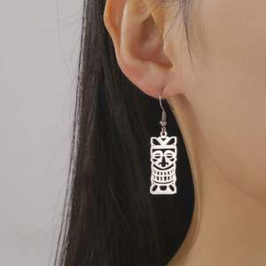 Pendientes Colgantes Retro Myshape con Tótem <span class=keywords><strong>Tiki</strong></span>, Cultura Tribal, Máscara de Pueblos Indígenas, Amuleto de Protección, Joyería de Acero Inoxidable - Product Image 4