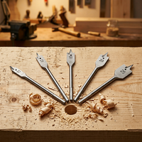 2026 - Ensemble de forets plats pour le travail du bois de 1/2'' avec éperons de coupe double face, forets à trous pour le travail du bois