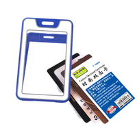 Porte-badge d'identité avec étui de protection de fenêtre double face pochette travailleur employés protecteur de carte réglable pour le personnel