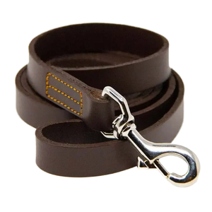 Superventas personalizado duradero de alta calidad de cuero genuino mango de nylon perro correa de plomo Conjunto Clásico sólido mascota - Product Image 5