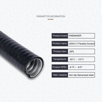 Conduit flexible étanche aux liquides, en métal, recouvert de PE, 16 mm (1/2 po), faible émission de fumée, sans halogène, pour installations électriques et chimiques