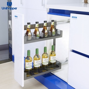 Unihopper Factory Kitchen <strong>Storage</strong> Pull Out Spice Drawer Side Mounted <strong>Soft</strong> Closing Glass Seasoning <strong>Basket</strong> - Product Image 1