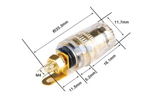 Pure Copper Goldplated Transparent Crystal speaker power <strong>amplifier</strong> terminal MM banana sock - Product Image 2