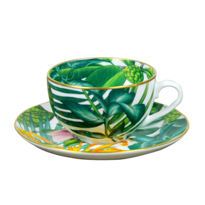 Ceramic <b>Espresso</b> Mug with Plant and Flower Pattern Specialty Coffee Accessories Perfect Coffee <b>Cup</b> - Product Image 1