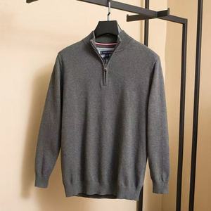 Pull-over en tricot à col montant brodé à demi-zip décontracté pour homme <span class=keywords><strong>TOM</strong></span> - Product Image 3