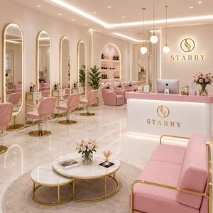 <span class=keywords><strong>Fauteuil</strong></span> de <span class=keywords><strong>coiffure</strong></span> et de pédicure professionnel <span class=keywords><strong>rose</strong></span> doré, réglable et rotatif, pour salon de beauté et services multiples - Product Image 2
