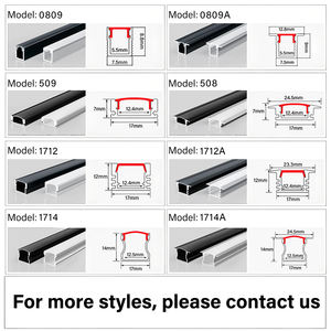 <span class=keywords><strong>Canal</strong></span> en aluminium LED ultra-mince avec diffuseur laiteux anodisé noir/blanc pour un éclairage sans couture - Product Image 4