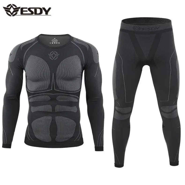 ESDY 2colors Outdoor Sports seamless function thermal underwear set