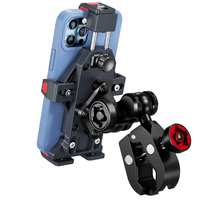 Support de téléphone antivol pour moto avec amortisseur de vibrations, support de téléphone réglable en alliage d'aluminium pour vélo, scooter, VTT, UTV