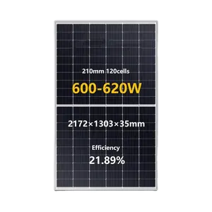 INMETRO认证600W/610W/620W双面太阳能电池板OEM服务可用于巴西市场太阳能光伏组件太阳能电池板