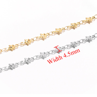 Chaînes en acier inoxydable plaqué or 18 carats, anti-ternissement, motif étoile gonflée, pour la fabrication de bijoux DIY (colliers, bracelets)