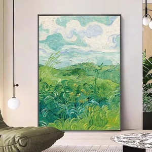 Pintura al óleo pintada a mano estilo Van Gogh, paisaje, arte de pared grande para sala de estar, dormitorio, marco de metal, arte abstracto rectangular - Product Image 3