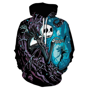 Regalo di <span class=keywords><strong>Halloween</strong></span> 2023: <span class=keywords><strong>Felpe</strong></span> con Cappuccio Stampate in 3D di Nightmare Before Christmas per Uomo, <span class=keywords><strong>Felpe</strong></span> Casual Streetwear - Product Image 1