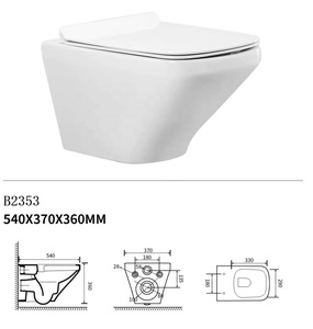 <span class=keywords><strong>WC</strong></span> <span class=keywords><strong>suspendu</strong></span> mural PATE B2353, <span class=keywords><strong>WC</strong></span> sans bride, noir mat rétro, sièges de toilettes muraux - Product Image 2