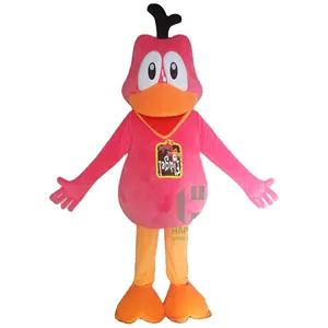 Fantasia de pato de fazenda adulto unissex mascote de pelúcia para Halloween Carnaval Party tamanho XXL acessório de capacete estampado tema dos desenhos animados