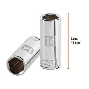 BOX 6 Douille longue de 14 mm, 6 points, entraînement 1/4 po, TRUPER - Product Image 3