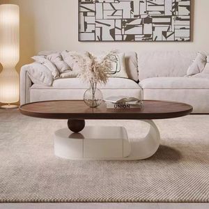 Tavolino da Salotto Moderno e Semplice in Stile Nordico, Colore Noce, Arredamento per la <span class=keywords><strong>Casa</strong></span> con <span class=keywords><strong>Spazio</strong></span> di Archiviazione - Product Image 6