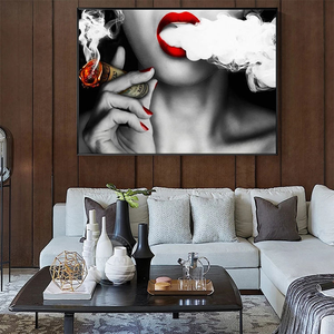 Cuadros Modernos de Mujeres con <span class=keywords><strong>Labios</strong></span> <span class=keywords><strong>Rojos</strong></span> Fumando, Pintura en Lienzo para Decoración del Hogar, Arte de Pared, <span class=keywords><strong>Cuadro</strong></span> para Bar - Product Image 5