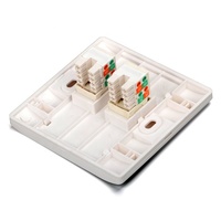 Plaque murale double port RJ45 pour réseau LAN et téléphone, type 86, blanche, pour prise réseau FTTH fibre optique