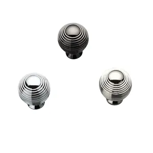 High quality GB UK zinc alloy kitchen cabinet door reeded knob and home Furniture cabinet handle zamak