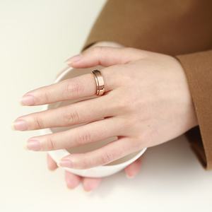 Anillo de Pareja de Acero Inoxidable Chapado en Oro de 6 mm, Giratorio, para Hombre y Mujer, Anillo de Dedo Índice con Forma Geométrica, Anillo Gosline, Accesorio de Moda <span class=keywords><strong>OUSLY</strong></span> - Product Image 3