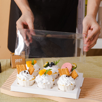Boîte à Cupcakes à Long Muffin Transparent, Mini boîte à gâteaux transparente 6 trous 12 trous, fournisseur doré, bon marché