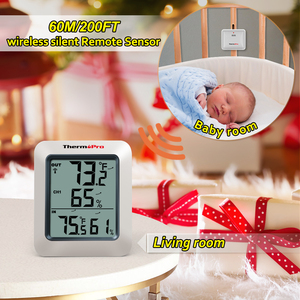 Thermopro tp60c kỹ thuật số không dây ẩm kế trong nhà ngoài trời Nhiệt kế độ ẩm màn hình với nhiệt độ đo Meter - Product Image 3