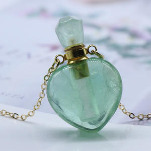 ריפוי גביש שמן אתרי פזור בקבוק צורה לב תליונים, יכול לספק שרשרת - Product Image 3