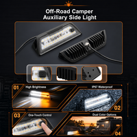 Luz LED Impermeable de 12V 24V para Toldo de Autocaravana, Montaje en Superficie, con Interruptor de Encendido/Apagado para Remolques y Caravanas