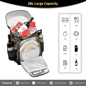 30 Can Fashion Custom Logo <b>Cooler</b> Portable Camo Design Nylon Fabric Camping <b>Backpack</b> Insulated <b>Cooler</b> Bag for Beach BBQ - Product Image 4