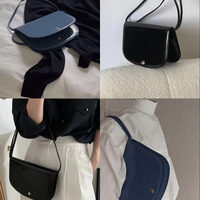 Tas Pinggang Wanita Kulit Asli Gaya Vintage Kapasitas Besar Penutup Kancing Selempang Mode Musim Panas