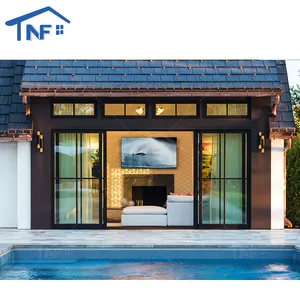 15 Jaar Garantie Aluminium Glazen Zakdeur Transparante Schuifdeur Triple Rail Koppeling Schuifdeuren - Product Image 1